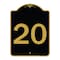 Signmission Designer Series Sign-Sign W/ Number 20, Black & Gold Aluminum Sign, 18" x 24", BG-1824-22902 A-DES-BG-1824-22902 - alternate 1